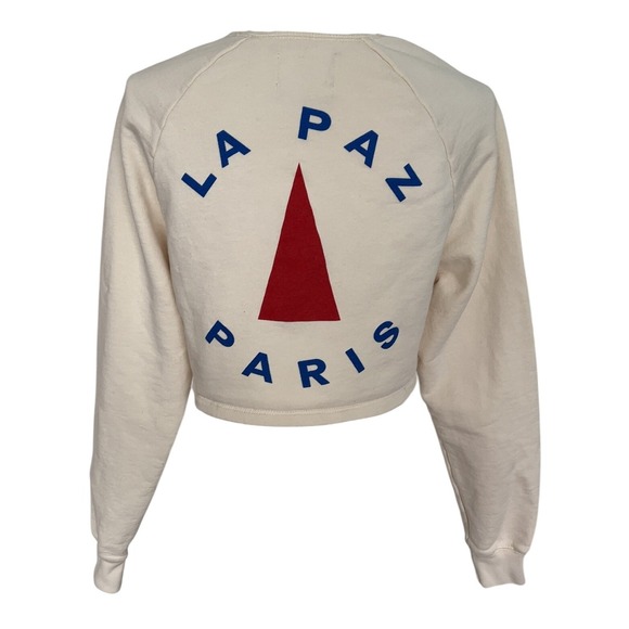 La Paz Cropped Sweatshirt - La Paz Paris Design with triangle - Size Small - Picture 2 of 7
